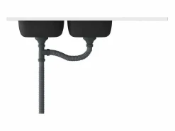 Fregadero de cocina de dos senos de 1200x500x155 mm de acero inoxidable