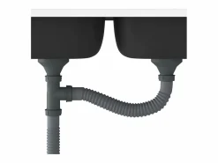 Fregadero de cocina de dos senos de 1200x500x155 mm de acero inoxidable