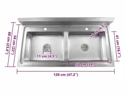 Hot Fregadero de cocina de doble seno de acero inoxidable Fregadero