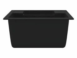 Fregadero de cocina de granito y dos lavabos con orificio de desbordamiento
