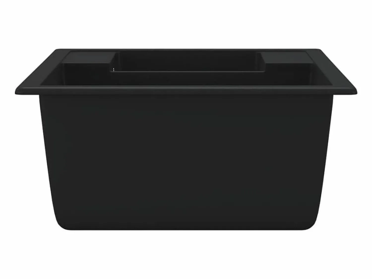 Fregadero de cocina de granito y dos lavabos con orificio de desbordamiento