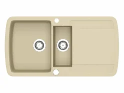 Fregadero de cocina de granito doble Beige