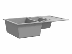 Fregadero de cocina de granito de dos senos Gris