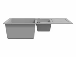Fregadero de cocina de granito de dos senos Gris
