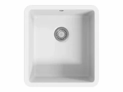 Outlet Fregadero de cocina de granito, fregadero individual, Blanco