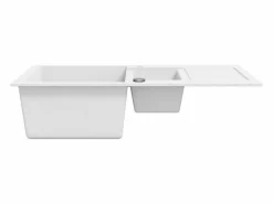 Sale Fregadero de cocina de granito doble Blanco