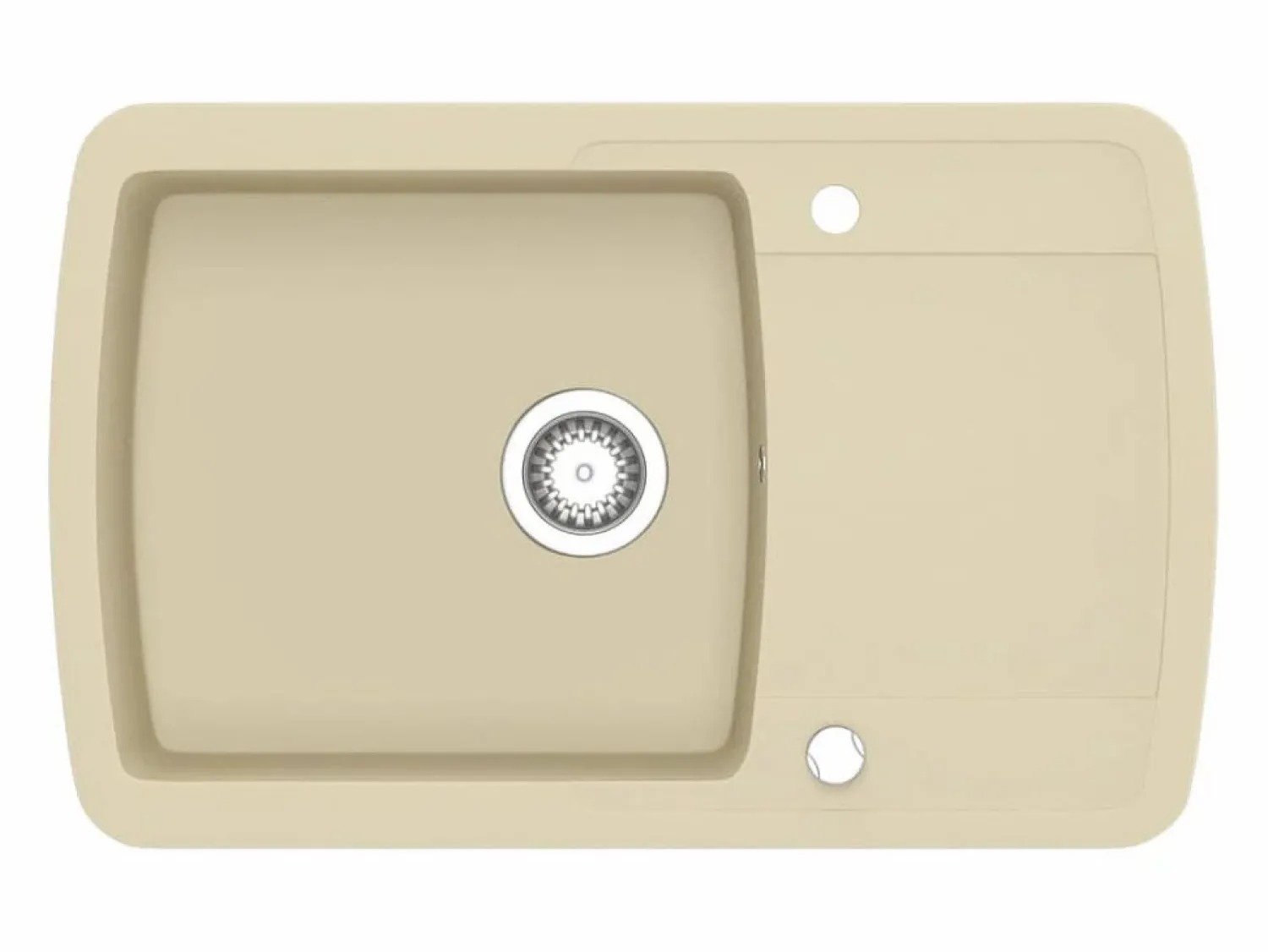 Fregadero de cocina de granito, fregadero individual, color Beige