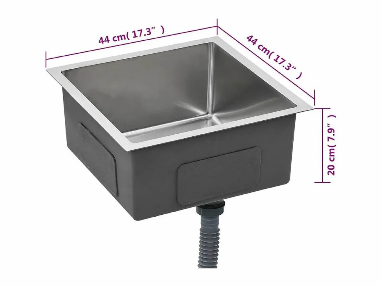 Hot Fregadero de cocina hecho a mano de acero inoxidable Fregadero