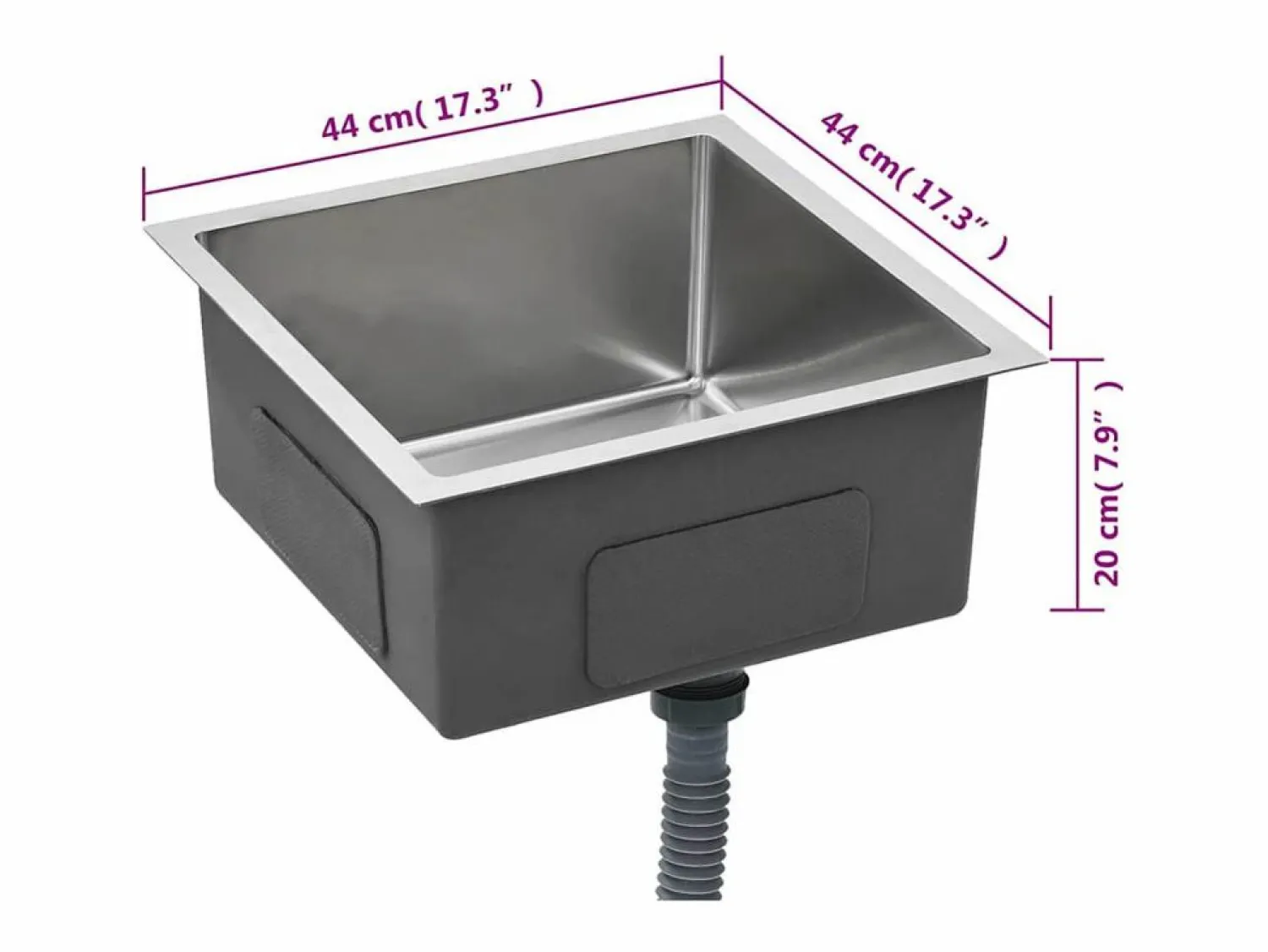 Hot Fregadero de cocina hecho a mano de acero inoxidable Fregadero