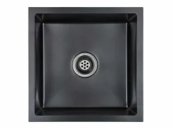 Hot Fregadero de cocina hecho a mano de acero inoxidable Negro