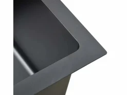 Hot Fregadero de cocina hecho a mano de acero inoxidable Negro