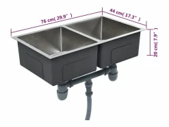 Hot Fregadero de cocina hecho a mano de acero inoxidable Fregadero
