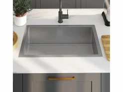 Fregadero de cocina hecho a mano de acero inoxidable