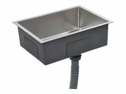 Outlet Fregadero de cocina hecho a mano de acero inoxidable Plateado
