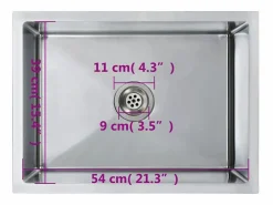 Outlet Fregadero de cocina hecho a mano de acero inoxidable Plateado