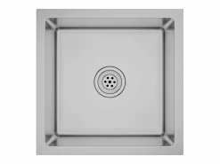 Clearance Fregadero de cocina hecho a mano de acero inoxidable Plateado