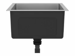 Clearance Fregadero de cocina hecho a mano de acero inoxidable Plateado