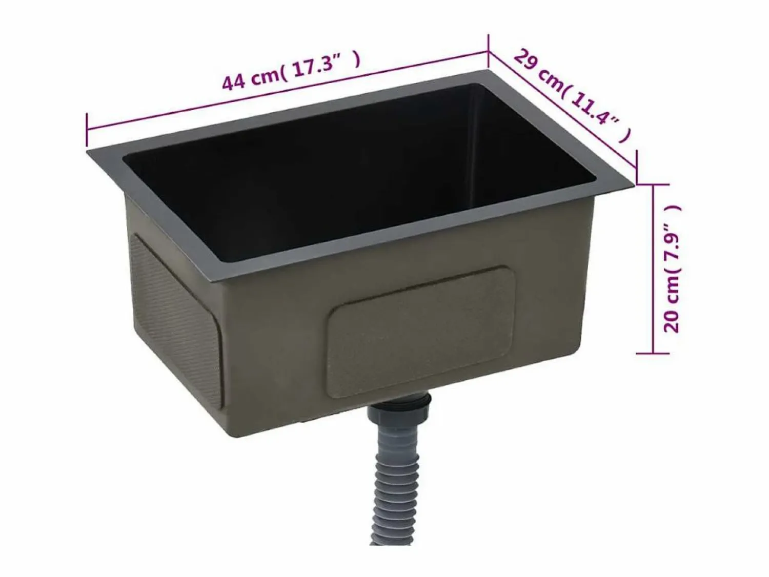 Fregadero de cocina hecho a mano de acero inoxidable