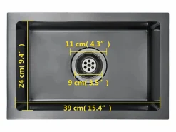 Fregadero de cocina hecho a mano de acero inoxidable