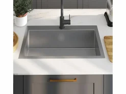 Hot Fregadero de cocina hecho a mano de acero inoxidable Plateado