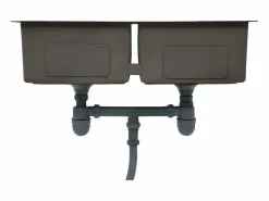 Clearance Fregadero de cocina hecho a mano de acero inoxidable Negro
