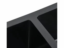 Clearance Fregadero de cocina hecho a mano de acero inoxidable Negro