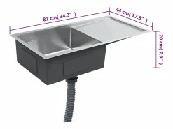 Discount Fregadero de cocina hecho a mano de acero inoxidable Fregadero