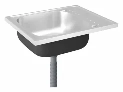 Fregadero de cocina y escurridor 600x500x155 mm acero inoxidable