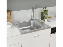 Fregadero de cocina y escurridor 600x500x155 mm acero inoxidable