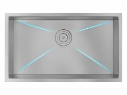 Best Vente-unique Fregadero SOELA de 55x45 cm + grifo ROMILY de acero inoxidable - Gris
