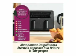 New Freidora sin aceite Airfryer AFD10OBLE 10,4L Doble Cubeta 2400W Negra, 7 Modos, Sin PFAS Pequeño Electrodoméstico