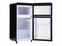 Hauss Spole Frigorífico estilo retro de 72L con iluminación LED - Congelador de 21L - Negro
