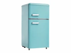Discount Hauss Spole Frigorífico estilo retro de 72L con 2 puertas e iluminación LED - Congelador de 21L - Azul-verde Azul verdoso