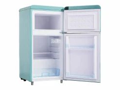 Discount Hauss Spole Frigorífico estilo retro de 72L con 2 puertas e iluminación LED - Congelador de 21L - Azul-verde Azul verdoso