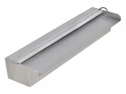 Sale Fuente cascada rectangular LED piscina acero inoxidable 45 cm ES234603 Plateado