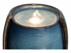 Fuente de agua de pared de cristal y poliresina, diseño elegante, color turquesa, para uso interior y exterior (29x34,5x98cm) Verde
