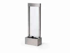 MYLIA Fuente de exterior de acero inoxidable y cristal - Alt. 108 cm - - PANGA