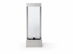 MYLIA Fuente de exterior de acero inoxidable y cristal - Alt. 108 cm - - PANGA