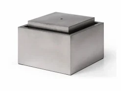 MYLIA Fuente de exterior de acero inoxidable - Ancho 50 x Prof. 50 x Alt. 34 cm - - TILAPIA Plateado