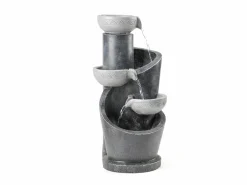Merax Fuente de jardín para jardín y patio - 25 x 24 x 50 cm - con LED + bomba de agua - Resina -
