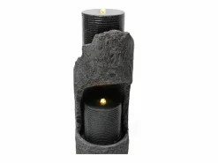 Sale Fuente de jardín para jardín y patio - 34,5 x 34,5 x 100,5 cm - con LED + bomba de agua - Resina - Fuente Agua