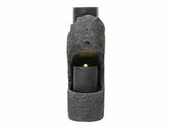Sale Fuente de jardín para jardín y patio - 34,5 x 34,5 x 100,5 cm - con LED + bomba de agua - Resina - Fuente Agua