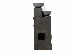 Discount Merax Fuente de jardín para jardín y patio - 33,5 x 30,5 x 77,5 cm - con LED + bomba de agua - Resina - Gris