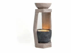 Merax Fuente de jardín para jardín y patio - 36,5 x 36 x 81,5 cm - con LED + bomba de agua - Resina -