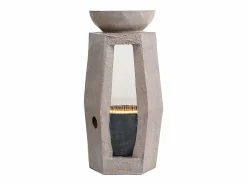 Merax Fuente de jardín para jardín y patio - 36,5 x 36 x 81,5 cm - con LED + bomba de agua - Resina -