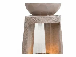 Merax Fuente de jardín para jardín y patio - 36,5 x 36 x 81,5 cm - con LED + bomba de agua - Resina -