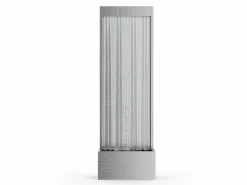 MYLIA Fuente exterior de acero inoxidable y vidrio con LED, L. Alt. 183 cm, , PANGA