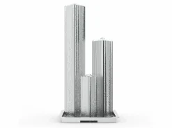 MYLIA Fuente exterior de acero inoxidable - 3 columnas - An. 49 x Alt. 98 cm - - PAMORA