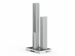 MYLIA Fuente exterior de acero inoxidable - 3 columnas - An. 49 x Alt. 98 cm - - PAMORA