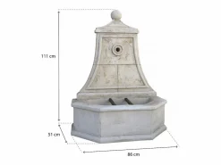 Sale Habitat et jardin Fuente mural "Baccarat" de piedra reconstituida para jardín - 86 x 51 x 111 cm Beige